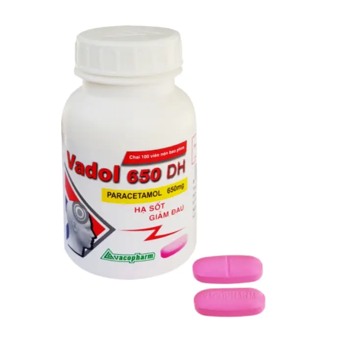 Vadol 650 DH Vacopharm (Chai 100 viên) – Thuốc giảm đau hạ sốt