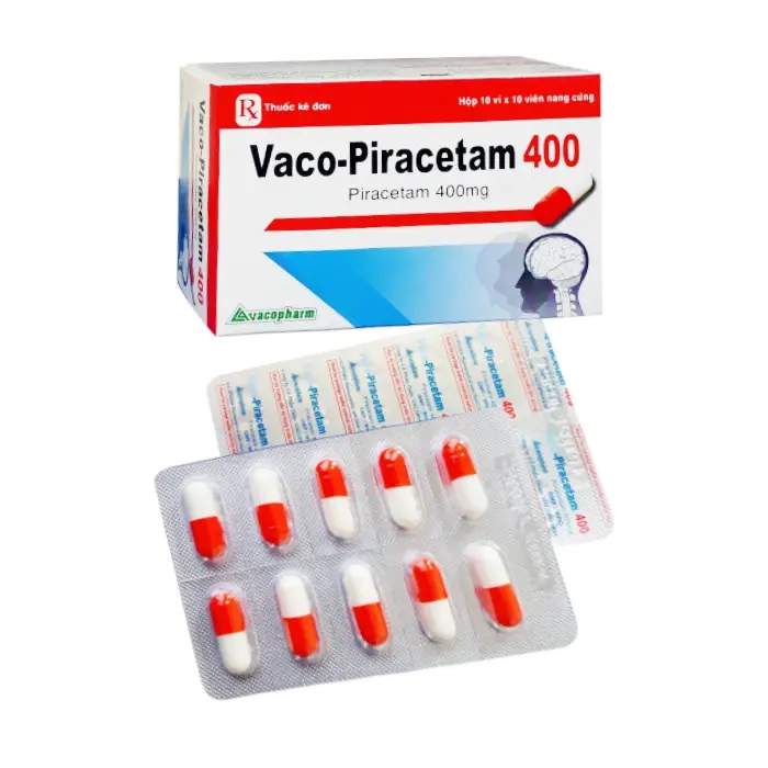 Vaco-Piracetam 400mg Vacopharm (Hộp 10 vỉ x 10 viên nang ) – Thuốc điều trị chóng mặt, suy giảm trí nhớ