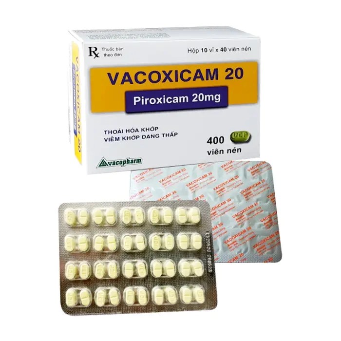 Vacoxicam 20mg Vacopharm (Hộp 10 vỉ x 40 viên) – Thuốc kháng viêm