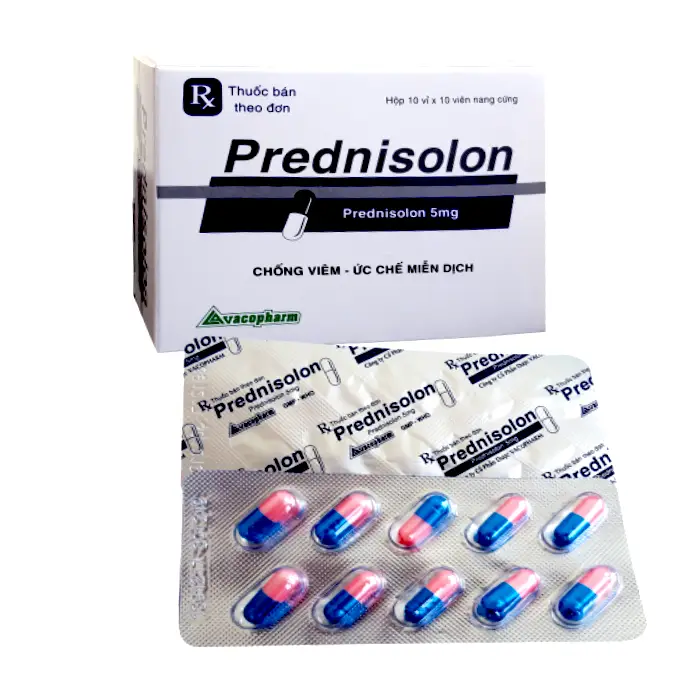 Prednisolon Caps 5mg Vacopharm 10 vỉ x 10 viên – Thuốc kháng viêm