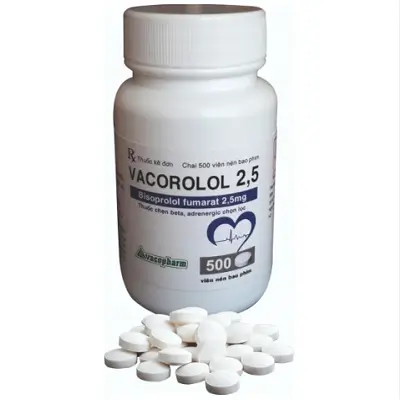 Thuốc tim mạch VACOROLOL 2,5 Vacopharm (Chai 500 viên)