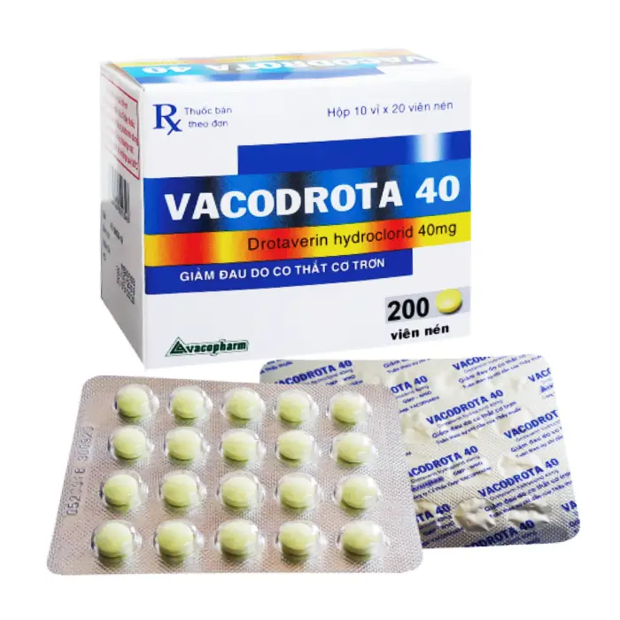 Vacodrota 40 Vacopharm 10 vỉ x 20 viên – Điều trị co thắt cơ trơn
