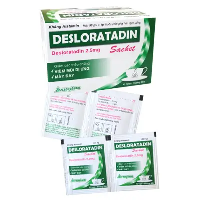 DESLORATADIN SACHET Vacopharm – Điều trị viêm mũi dị ứng, mày đay (Hộp 50 gói x 1g)