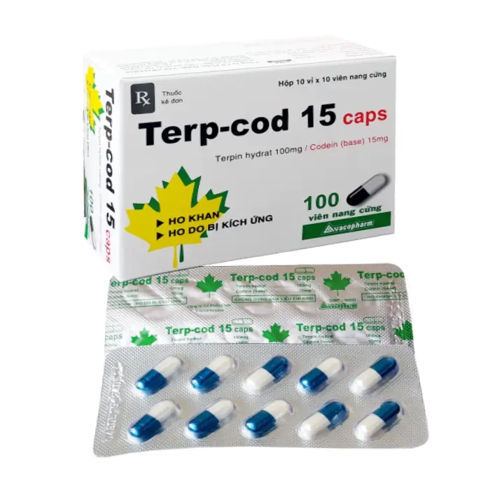Terp-cod 15 caps Vacopharm 10 vỉ x 10 viên – Thuốc trị ho