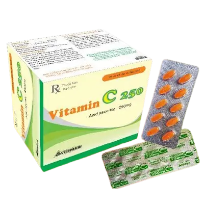 VACO VITAMIN C 250 (cam) – điều trị các bệnh do thiếu hụt vitamin C.(Hộp 20 vỉ x10 viên)