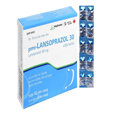Pms-Lansoprazol 30 trị trào ngược dạ dày, thực quản (1 vỉ x 10 viên)