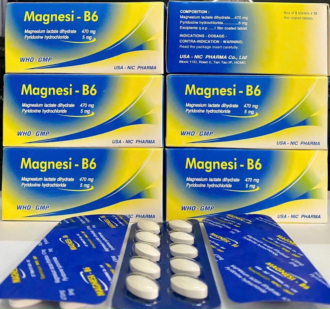 Magnesi B6 NIC – Bổ sung Magnesi, giảm căng thẳng, phòng ngừa chuột rút hiệu quả