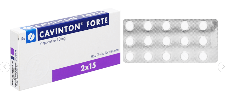 Cavinton Forte 10mg trị các dạng của rối loạn tuần hoàn máu não (2 vỉ x 15 viên)