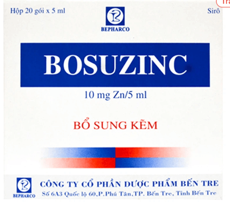 Thuốc Bosuzinc 10mg Bepharco điều trị thiếu kẽm (20 gói x 5ml)