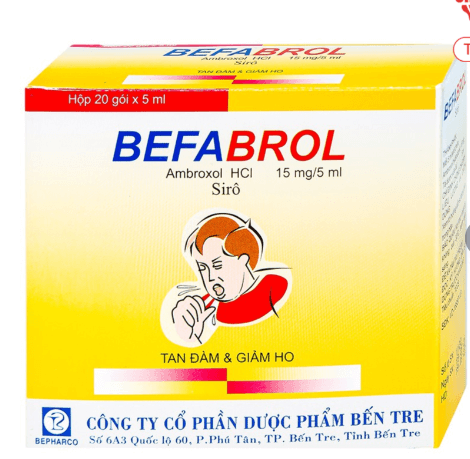 Siro Befabrol 15mg Bepharco tiêu chất nhầy đường hô hấp (20 gói x 5ml)