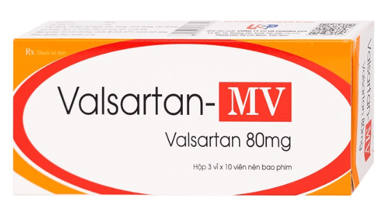 Thuốc Valsartan-MV 80mg USP điều trị bệnh tăng huyết áp và suy tim (3 vỉ x 10 viên)