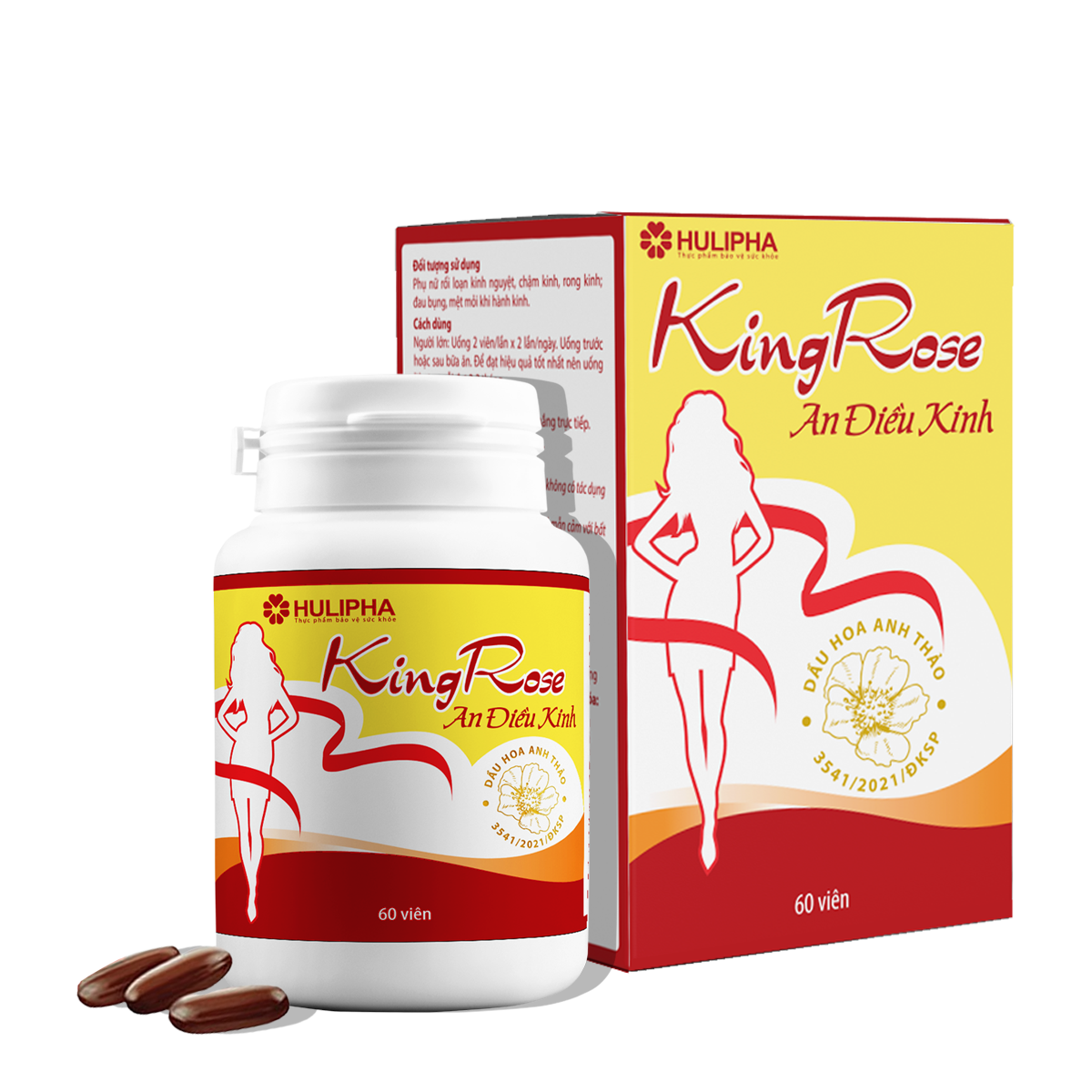 Viên Uống Kingrose An Điều Kinh HULIPHA Hỗ Trợ Điều Hòa Kinh Nguyêt, Hết Chậm Kinh Hộp 60 Viên