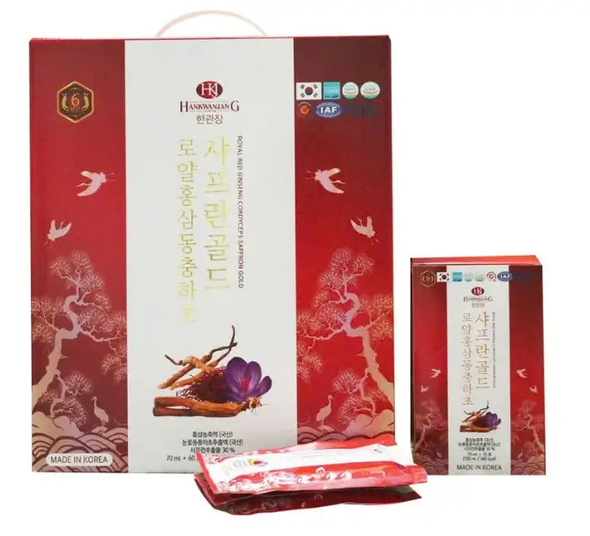 Nước Hồng Sâm Đông Trùng HankwanjanG Royal Red Ginseng Cordyceps Saffron Gold