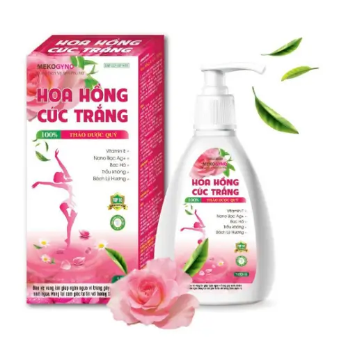 Dung dịch vệ sinh phụ nữ MekoGyno Hoa Hồng Cúc Trắng hộp 1 chai 120ml