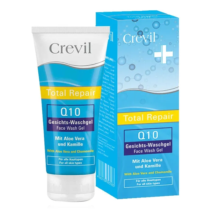Sữa rửa mặt Crevil Total Repair Q10 Face Wash Gel – Ngừa mụn, trắng da với Co-enzyme Q10 và Lô Hội 200ml