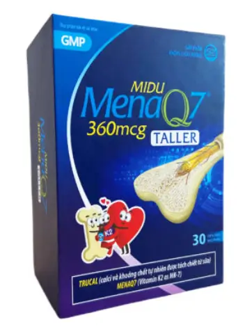 Thực phẩm bảo vệ sức khỏe: MiduMenaQ7 360mcg Taller (Hộp 30 viên)