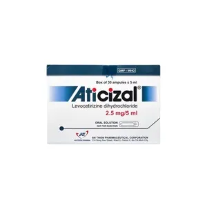 A.T Aticizal 2,5mg/5ml (H/30o/5ml) - Sirô chống dị ứng ống đơn liều cho trẻ em và người lớn