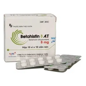 A.T Betahistin 8mg (H/100v) - Thuốc chóng mặt, ù tai liều thấp an toàn của A.T Pharma, hộp 100 viên