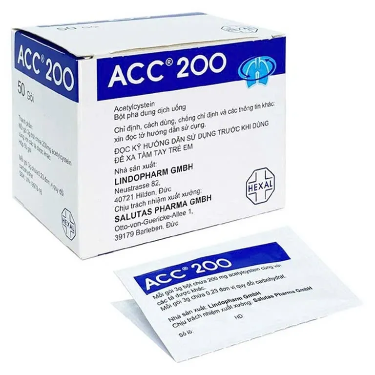 ACC 200 Hexal (H/50g) - Thuốc Long Đờm Acetylcysteine Chính Hãng Đức Điều Trị Ho Có Đờm