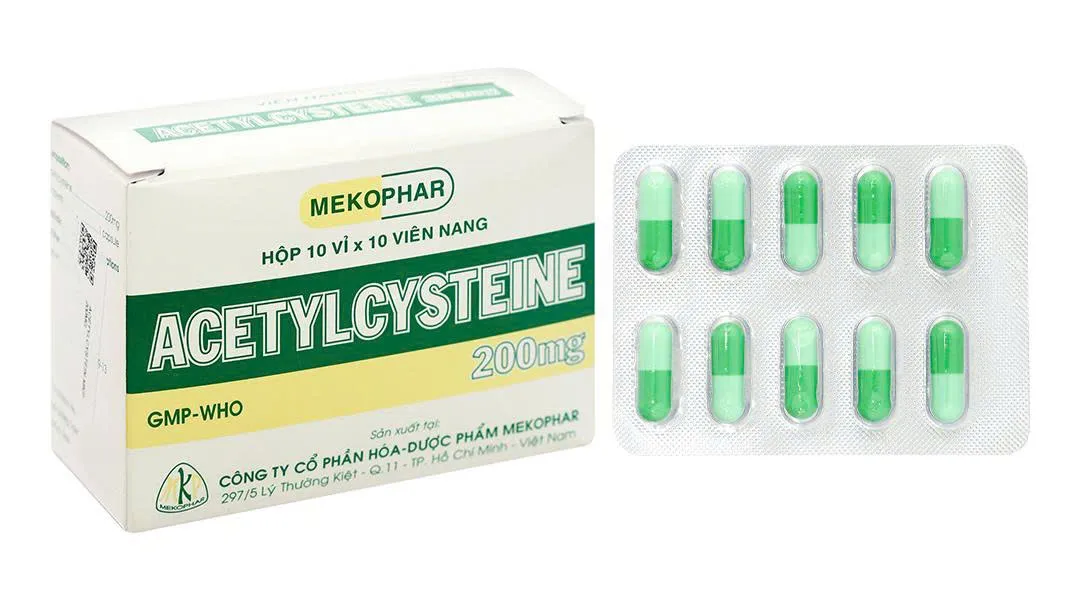 Acetylcystein 200mg Mekophar – Thuốc tiêu nhầy viên nén 100v hiệu quả điều trị viêm phế quản và bệnh nhầy nhớt