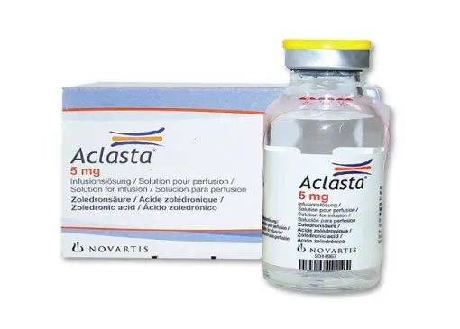 Aclasta 5mg Novartis - Thuốc truyền tĩnh mạch điều trị loãng xương và giảm nguy cơ gãy xương hiệu quả