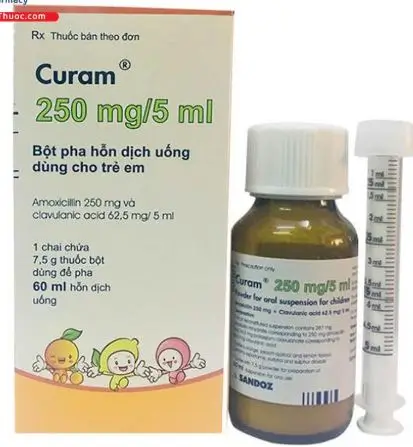 Thuốc Curam 250mg/5ml để điều trị nhiễm khuẩn hô hấp