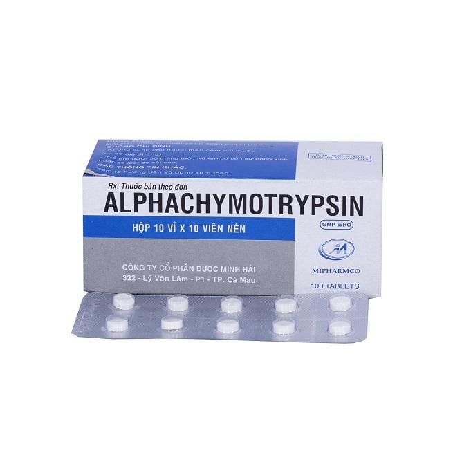 Alphachymotrypsin 4200 IU Minh Hải H/100v - Thuốc Trị Phù Nề Chấn Thương, Phẫu Thuật, Bỏng | Minh Hải