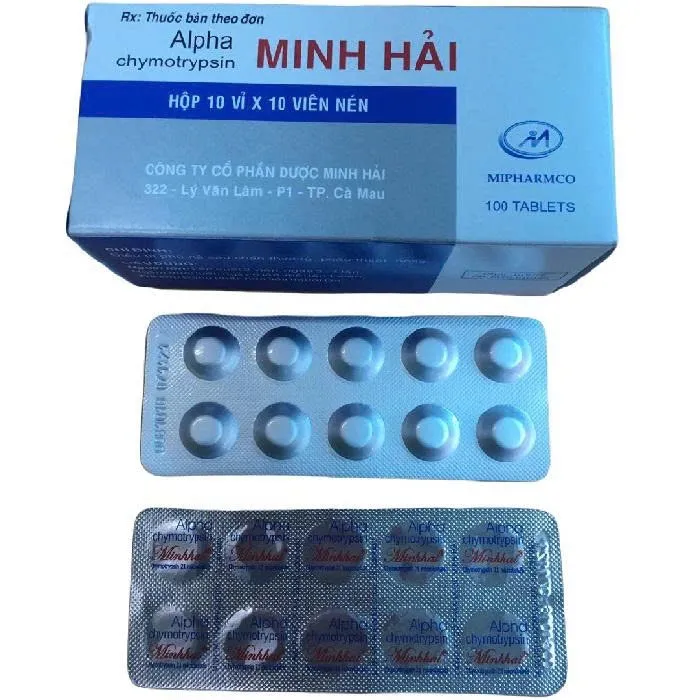 Alphachymotrypsin 4200 IU Minh Hải H/150v - Thuốc Trị Phù Nề Chấn Thương, Phẫu Thuật, Bỏng | Minh Hải
