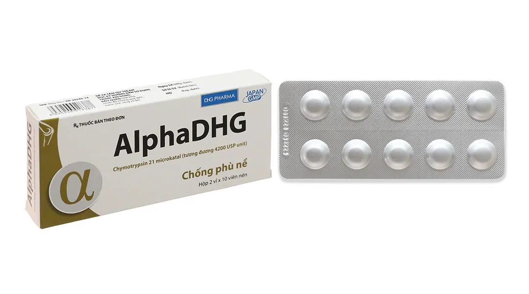 AlphaDHG Chymo 4200IU – Giảm phù nề, chống viêm sau chấn thương, phẫu thuật, bỏng