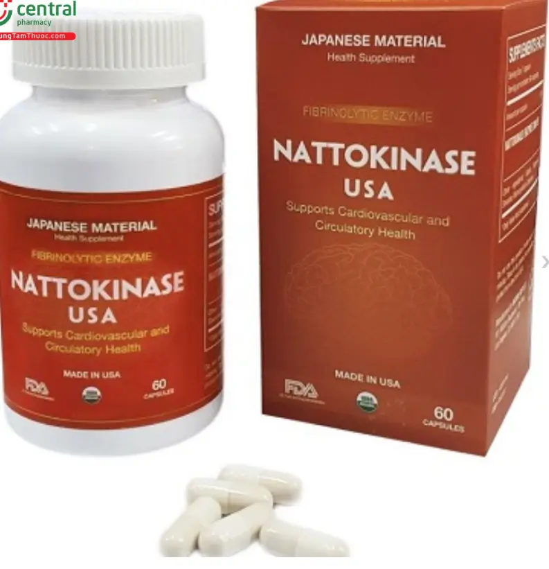 NATTOKINASE USA Hỗ trợ sức khỏe tim mạch, ngăn ngừa hình thành cục máu đông