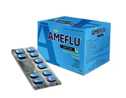 Ameflu Night Time OPV giảm các triệu chứng cảm cúm, cảm lạnh (10 vỉ x 10 viên)