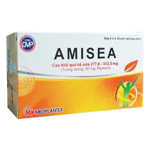 Amisea 167mg Medilantex (H/60v) – Thuốc hỗ trợ điều trị viêm gan mạn tính, xơ gan (6 vỉ x 10 viên)