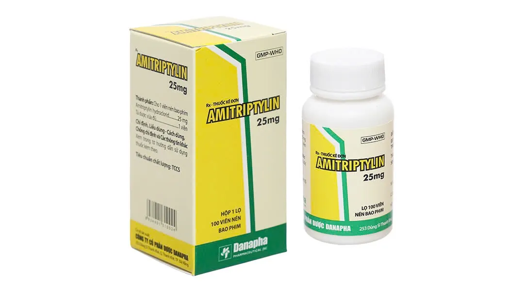 Amitriptylin 25mg Danapha (C/100v) - Thuốc điều trị trầm cảm