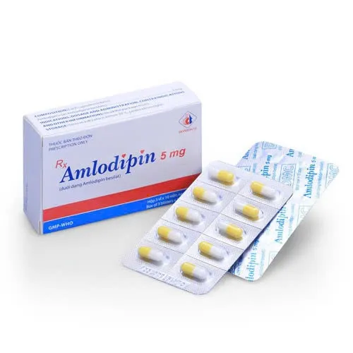 Amlodipine 5mg DMC (H/30v) - Thuốc điều trị tăng huyết áp, đau thắt ngực (3 vỉ x 10 viên)