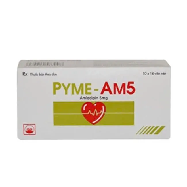 Amlodipine 5mg Pyme (H/140v) – Thuốc điều trị tăng huyết áp (10 vỉ x 14 viên) | Pymepharco