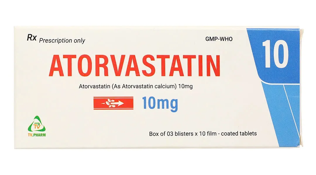Atorvastatin 10mg TV.Pharm (H/30v) – Thuốc điều trị tăng cholesterol toàn phần, LDL-cholesterol (3 vỉ x 10 viên)