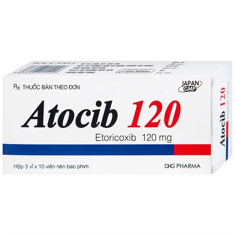 Atocib 120mg DHG (H/30v) – Thuốc điều trị thoái hóa khớp, viêm khớp dạng thấp (3 vỉ x 10 viên)