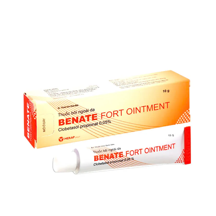 Benate Fort Merap (T/10gr) - Thuốc mỡ chứa Clobetasol propionate điều trị viêm da & chàm, giảm ngứa hiệu quả