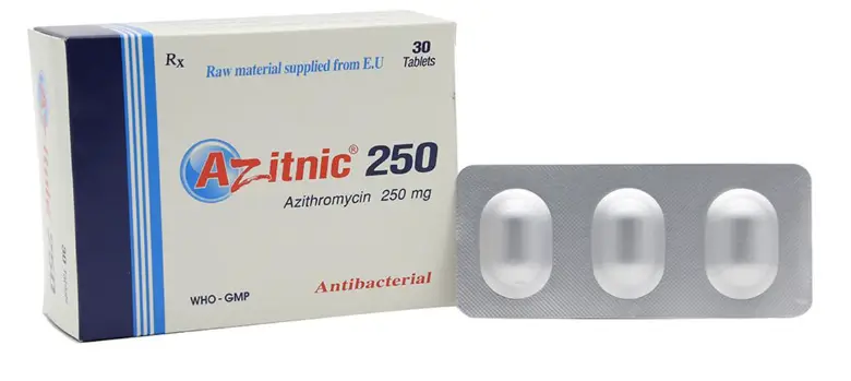 Thuốc Azitnic 250 (Vỉ) điều trị các bệnh lý nhiễm trùng ở đường hô hấp, bệnh lây qua đường tinh dục, nhiễm khuẩn da và mô mềm cho trẻ và người lớn 