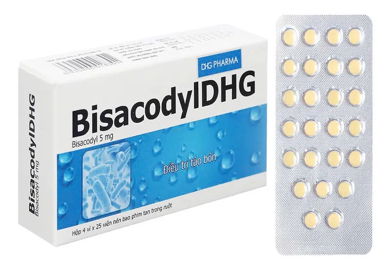 Bisacodyl 5mg DHG (H/100v) – Viên nén nhuận tràng nhanh, cải thiện táo bón & làm sạch đại tràng