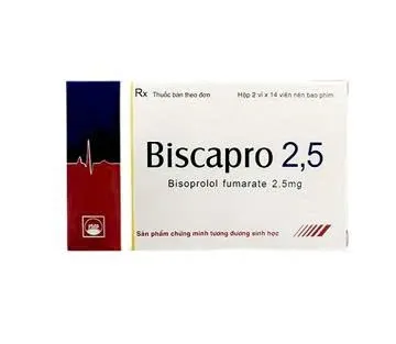 Biscapro 2,5mg Pyme (H/28v) – Viên nén điều trị huyết áp, đau thắt ngực & kiểm soát suy tim ổn định