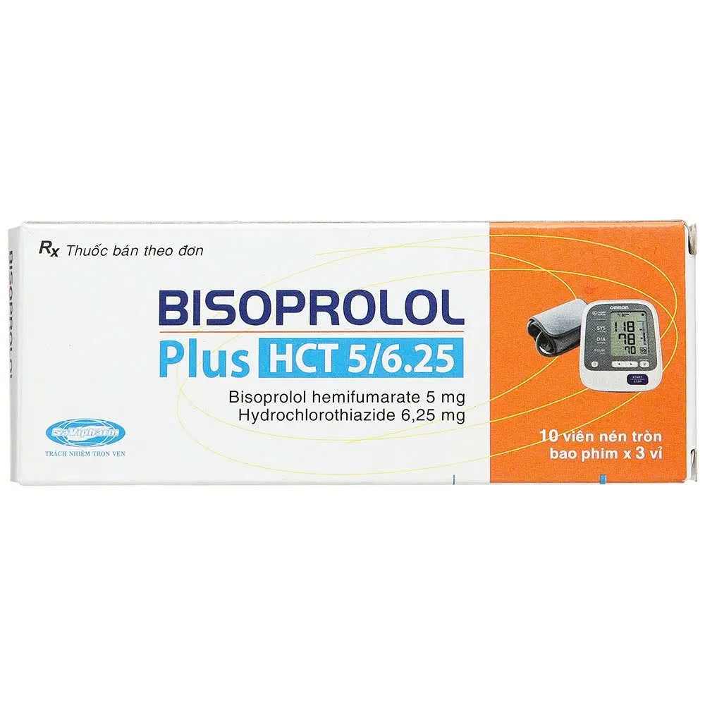 Bisoprolol HCT 5/6,25mg Savi (H/30v) – Viên nén Giảm huyết áp hiệu quả với Bisoprolol & lợi tiểu
