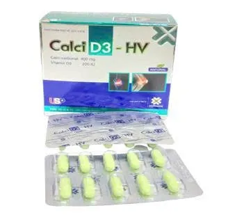 Calci D3 Usp (H/100v/nang) – Bổ sung Canxi 400 mg + D₃ 200 IU + K₂‑7, tăng cường xương chắc khỏe