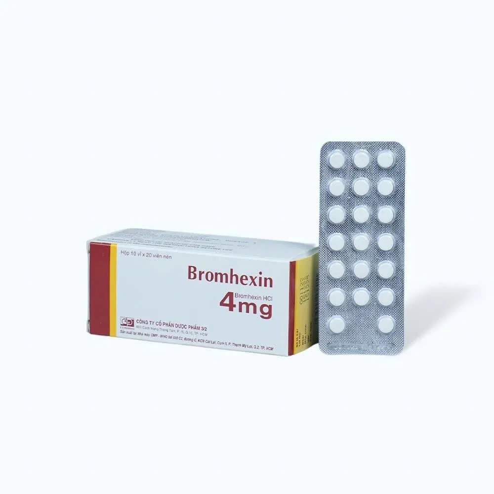 Bromhexin 4mg DP 3/2 (H/200v) – Viên nén hỗ trợ làm tan đàm đường hô hấp