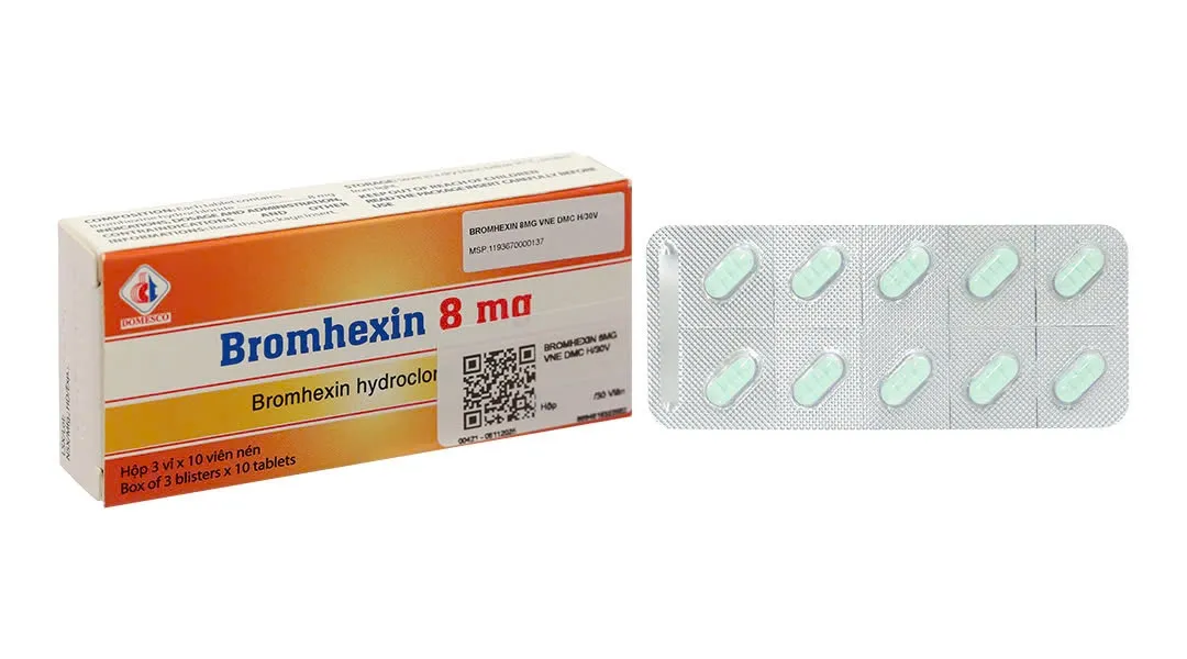 Bromhexin 8mg DMC (H/30v)  – Viên nén tan đàm đường hô hấp