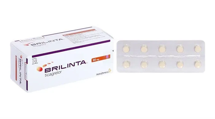 Brilinta 90mg Astrazeneca (H/60v) – Viên nén Ticagrelor chống kết tập tiểu cầu, phòng nhồi máu cơ tim & đột quỵ