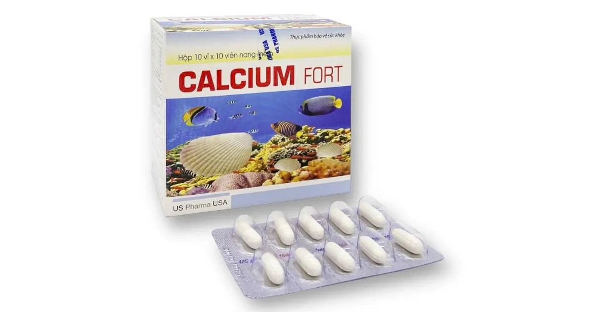 Calcium fort Usp (H/100v/nang) – Viên nang mềm bổ sung Canxi & vitamin D3/E