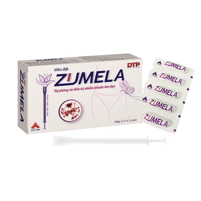Zumela – Viên đặt âm đạo dưỡng ẩm & cân bằng pH, hỗ trợ sức khỏe vùng kín