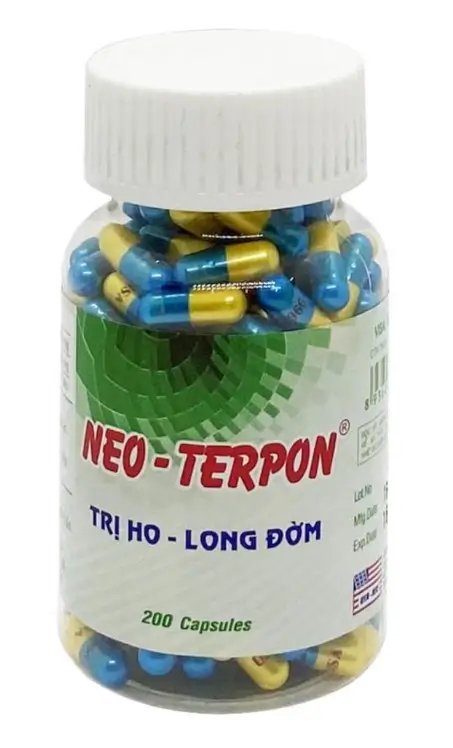 Neo Terpon (Lọ 200 viên) điều trị các trường hợp ho có đờm