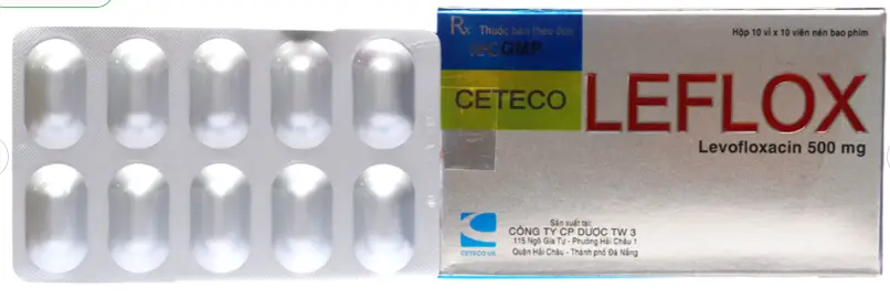 Ceteco Leflox 500mg trị nhiễm khuẩn do các vi khuẩn nhạy cảm (10 vỉ x 10 viên)